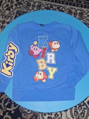 Nintendo Kirby Bright Blue Graphic Sweatshirt